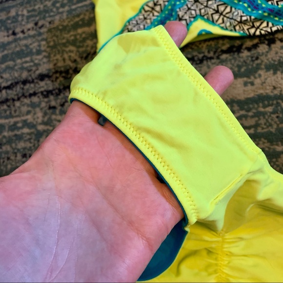 Blue and Neon Yellow Strappy Rip Curl Bikini, Sz M - Picture 10 of 13